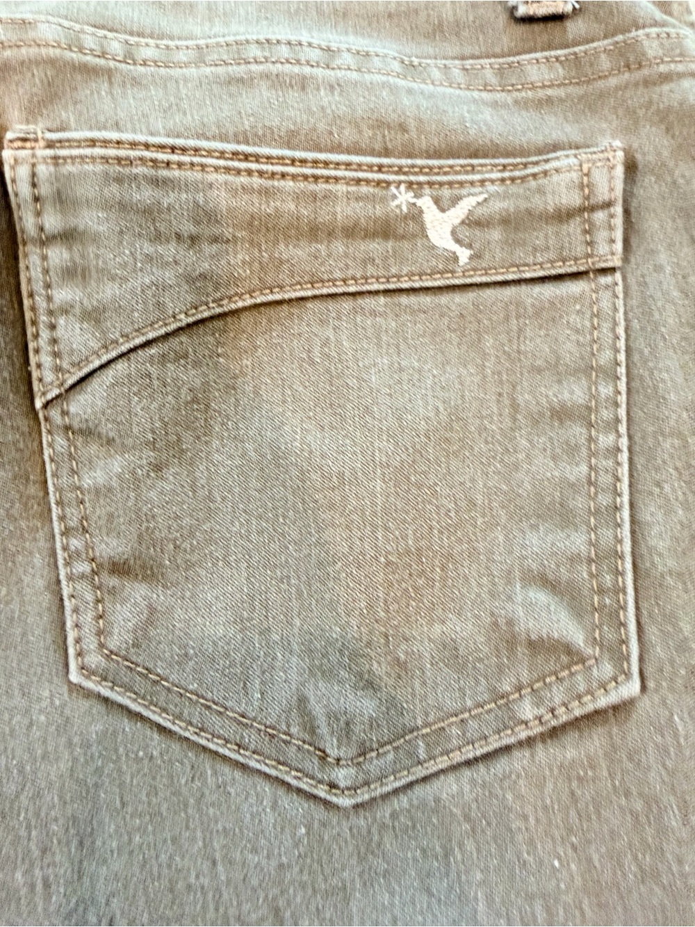 Beija Flor Olive Stretch Jeans Size 4 Slim Straight Brazilian Denim - Picture 7 of 12